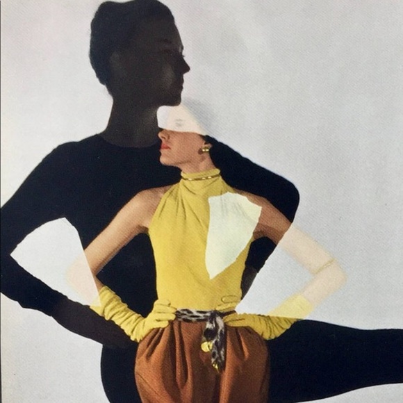 ! 1 page from 1951 VTG Photo Book, Double Exposure of Model and Her Silhouette - Picture 2 of 2